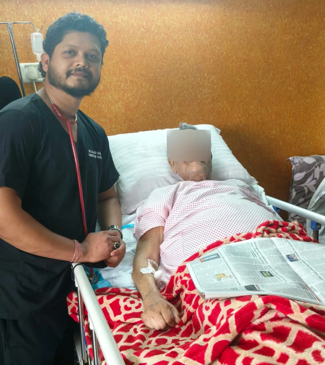 Bedside medical review for a home-care patient