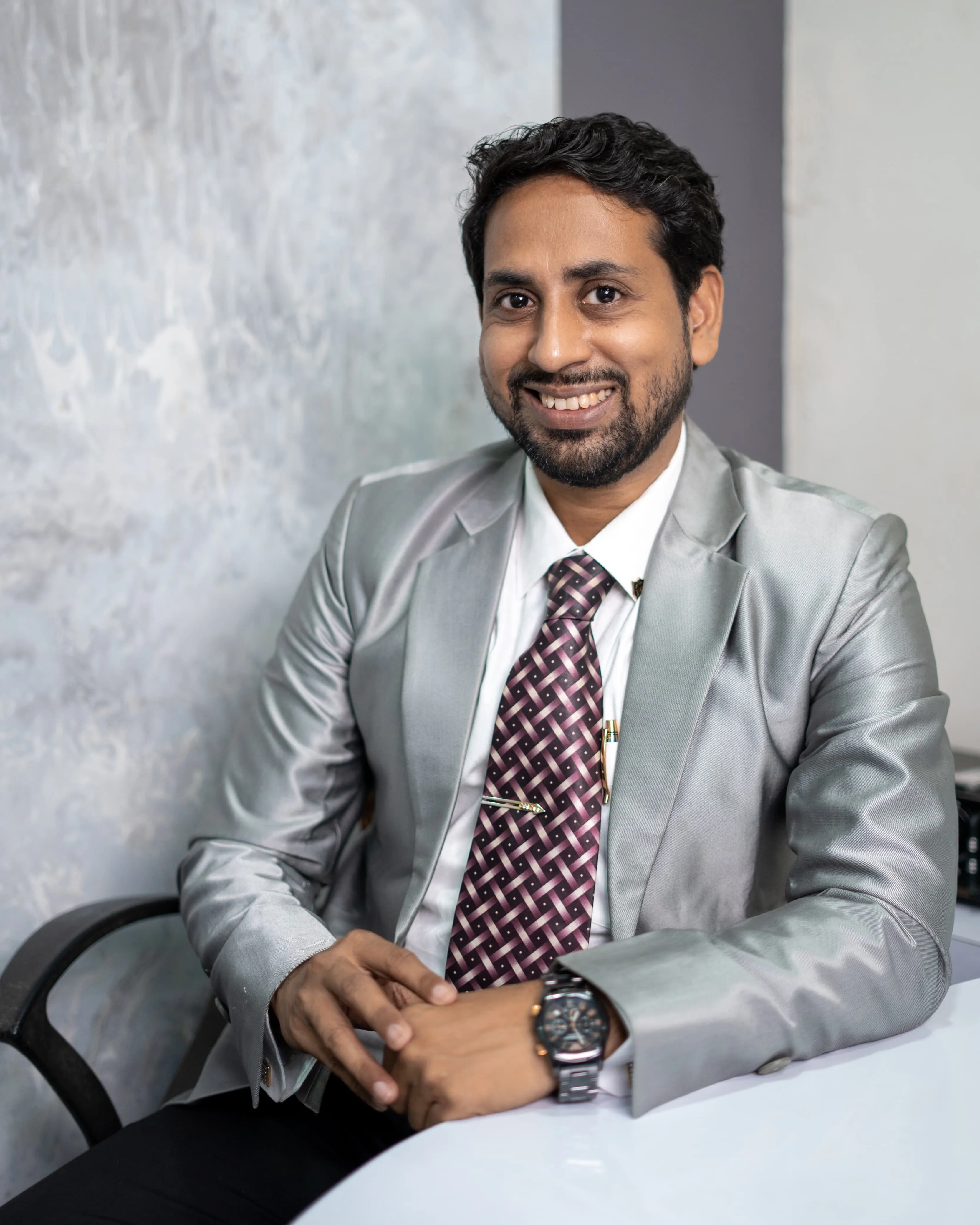Doctor profile portrait in a white coat